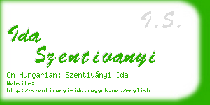 ida szentivanyi business card